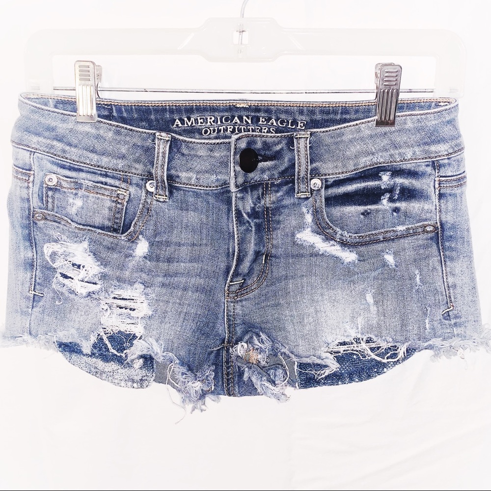 American Eagle distressed denim shorts